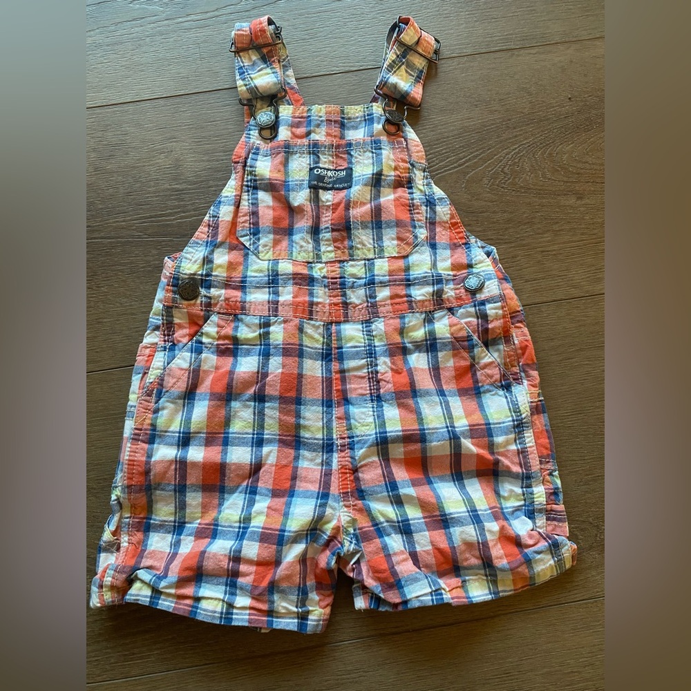 OshKosh BGosh 3T Plaid Overalls